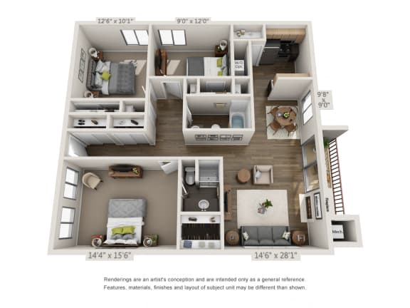 1, 2, & 3 Bedroom Apartments in Scottsdale, AZ | Layouts